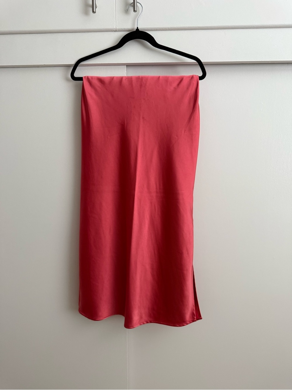 Old Navy Coral Pink Satin Midi Skirt